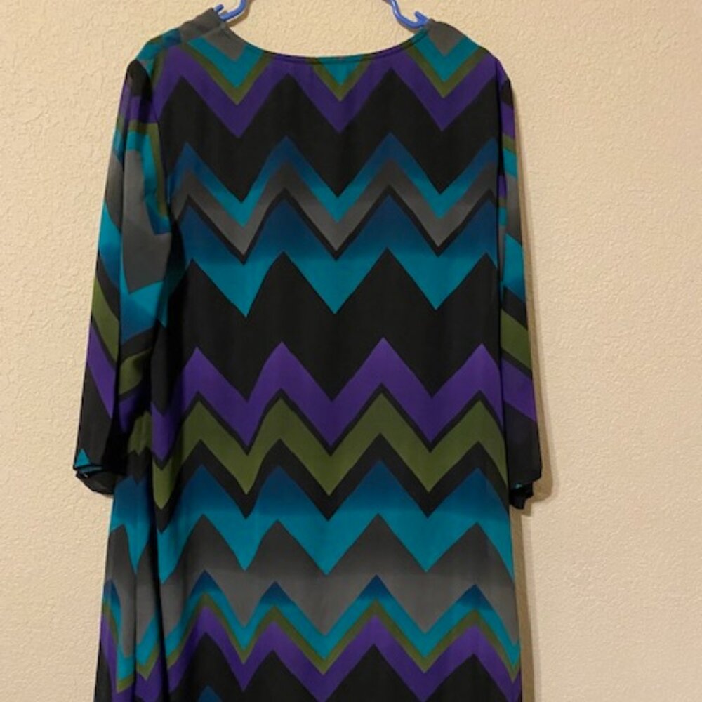 Multi-Colored Chevron Pattern Dress